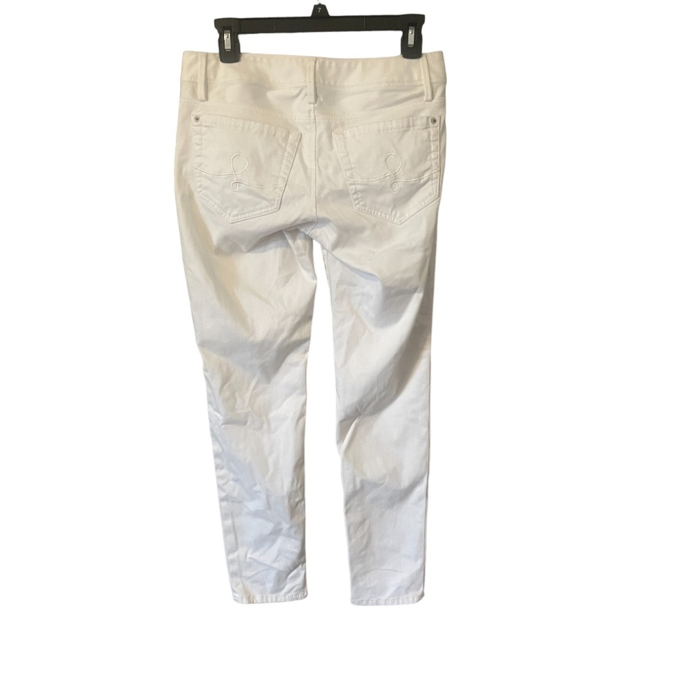 Lilly Pulitzer 4 White Jeans Skinny Worth Skinny Mini Cotton Blend Pockets Zip - Picture 7 of 7